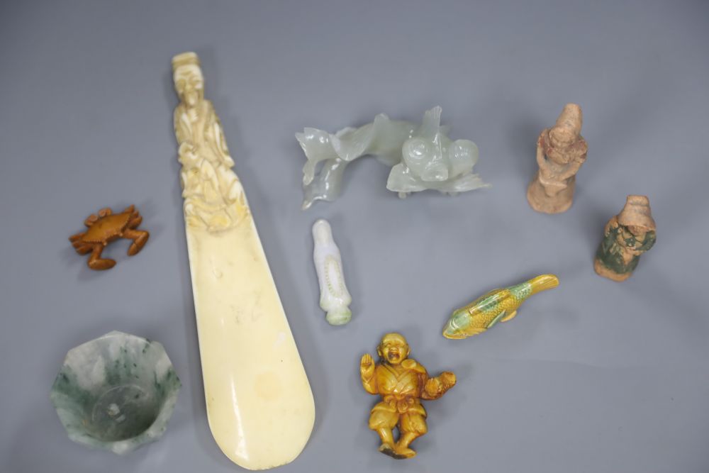 Assorted Chinese items including ivory and jade, hardstone etc.